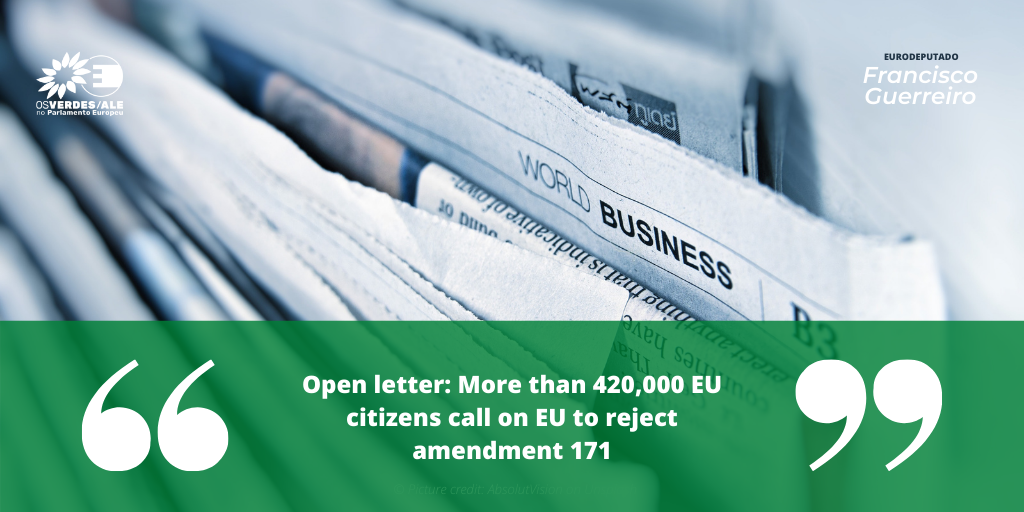 Proveg: 'Open letter: More than 420,000 EU citizens call on EU to reject amendment 171'