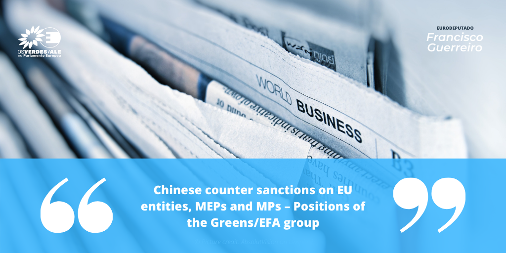 IEU.Monitoring: 'Chinese counter sanctions on EU entities, MEPs and MPs – Positions of the Greens/EFA group'