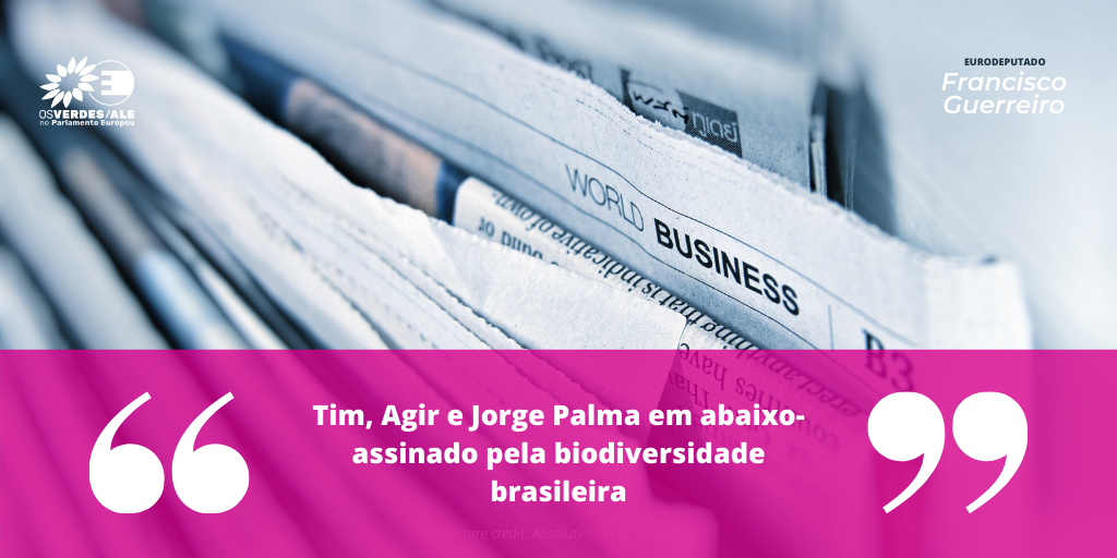 Diário de Notícias: 'Tim, Agir e Jorge Palma em abaixo-assinado pela biodiversidade brasileira'