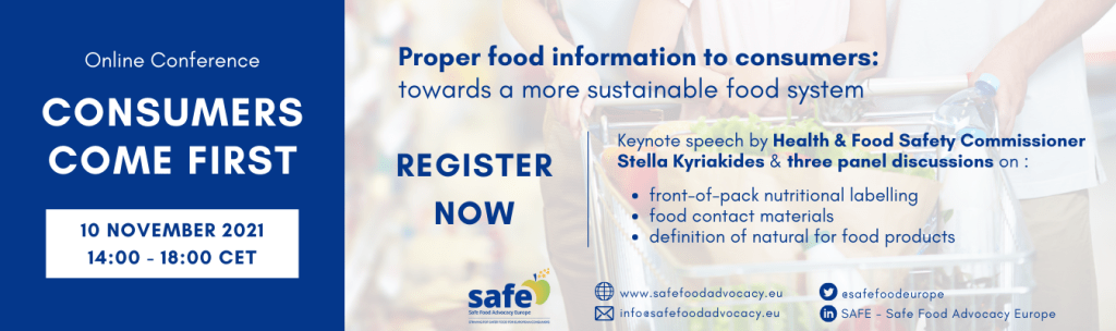 Safe Food Advocacy: 'Consumers Come First Conference 2021'