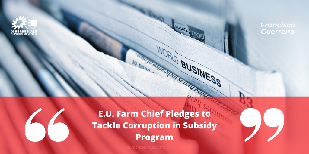 The New York Times: 'E.U. Farm Chief Pledges to Tackle Corruption in Subsidy Program'