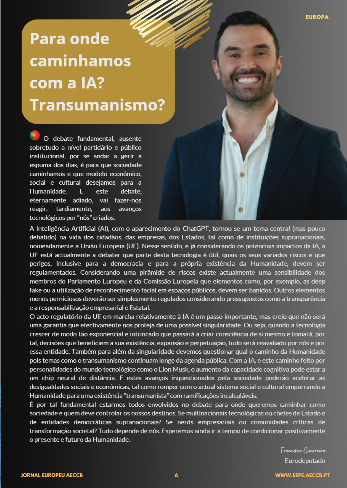Jornal Europeu n.10: 'Para onde caminhamos com a IA? Transumanismo?