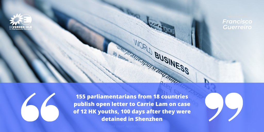 Hong Kong Watch: '155 parliamentarians from 18 countries publish open letter to Carrie Lam on case of 12 HK youths, 100 days after they were detained in Shenzhen'