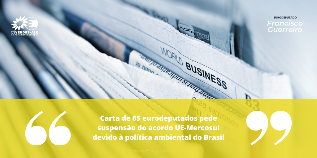 Sputnik News: 'Carta de 65 eurodeputados pede suspensão do acordo UE-Mercosul devido à política ambiental do Brasil'